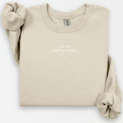 Save the Small Town Bakery Crewneck, Bakery Sweater, Holiday Party Crewneck, Support Small Business Sweatshirt, Cozy Crewneck, Cute Sayings