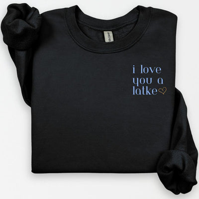 Love You A Latke Hanukkah Sweatshirt, Hanukkah Crewneck, Cute Jewish Holiday Sweatshirt, Hanukkah Gift, Jewish Shirt, Funny Food Apparel