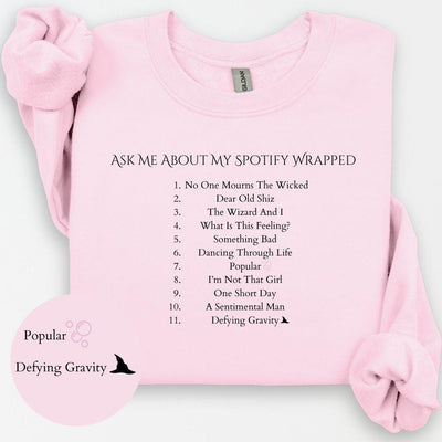 Wicked Soundtrack Crewneck, Wicked Sweatshirt, 2024 Wrapped, Gift for Her, Glinda Elphaba Wizard of Oz Crewneck, Wicked Movie Soundtrack