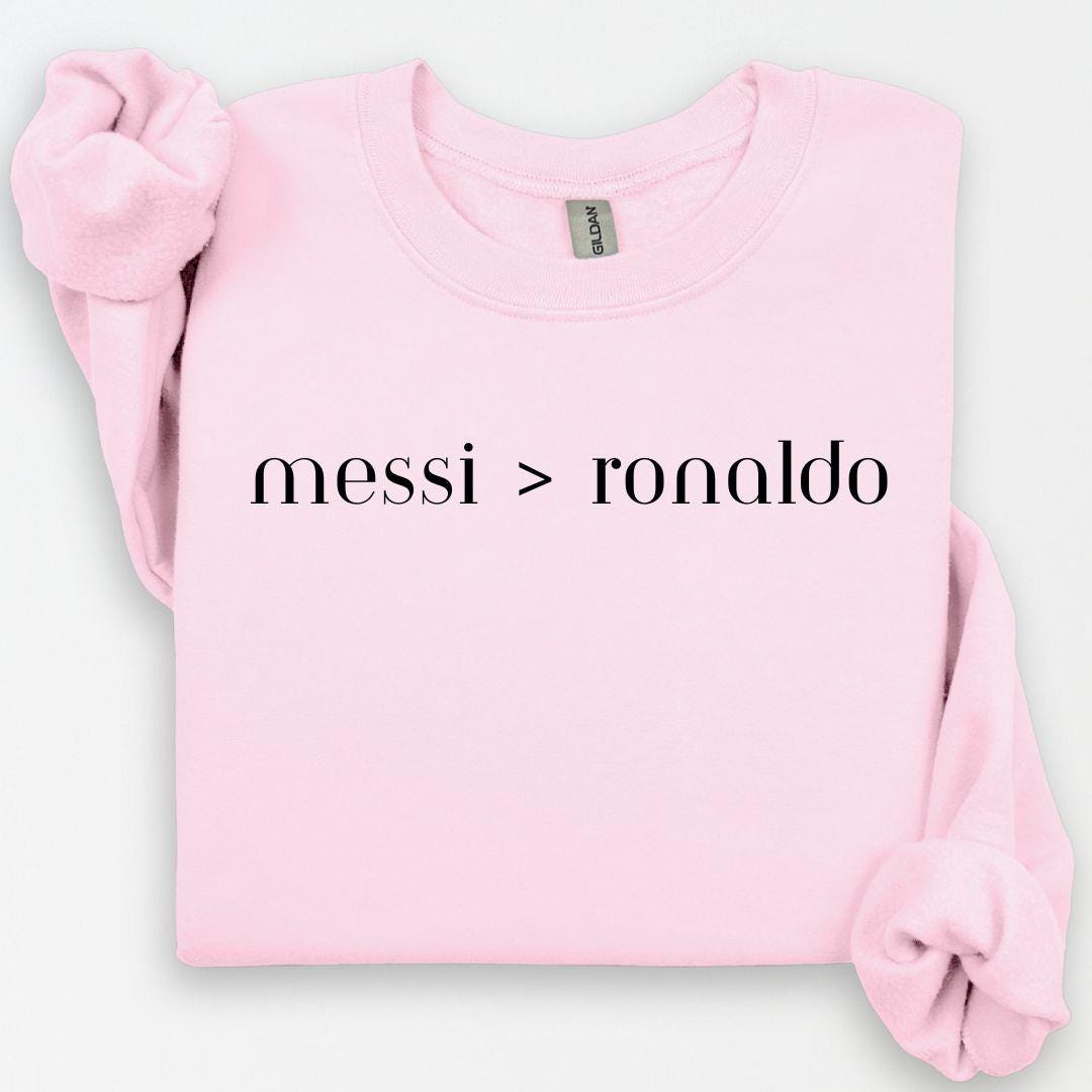 Messi Ronaldo Hoodie, Argentina Football "Soccer" #10, Funny Soccer Hoodie, Game Day, Soccer Fan Sweater, GOAT Soccer, Gift for Son, Boy Tee