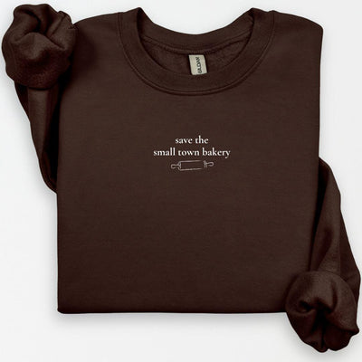 Save the Small Town Bakery Crewneck, Bakery Sweater, Holiday Party Crewneck, Support Small Business Sweatshirt, Cozy Crewneck, Cute Sayings
