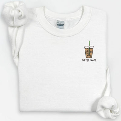 On The Rocks Coffee Sweatshirt, Coffee Shirt, Iced Coffee Crewneck, Latte Lover Crewneck, Coffee Sweatshirt, Gift for Her, Unique Crewneck