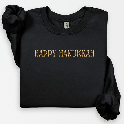 Happy Hanukkah Sweatshirt, Hanukkah Crewneck, Cute Jewish Holiday Sweatshirt, Hanukkah Gift, Jewish Shirt, Unisex Hanukkah Gift for Her Him