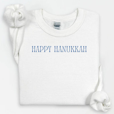 Happy Hanukkah Sweatshirt, Hanukkah Crewneck, Cute Jewish Holiday Sweatshirt, Hanukkah Gift, Jewish Shirt, Unisex Hanukkah Gift for Her Him