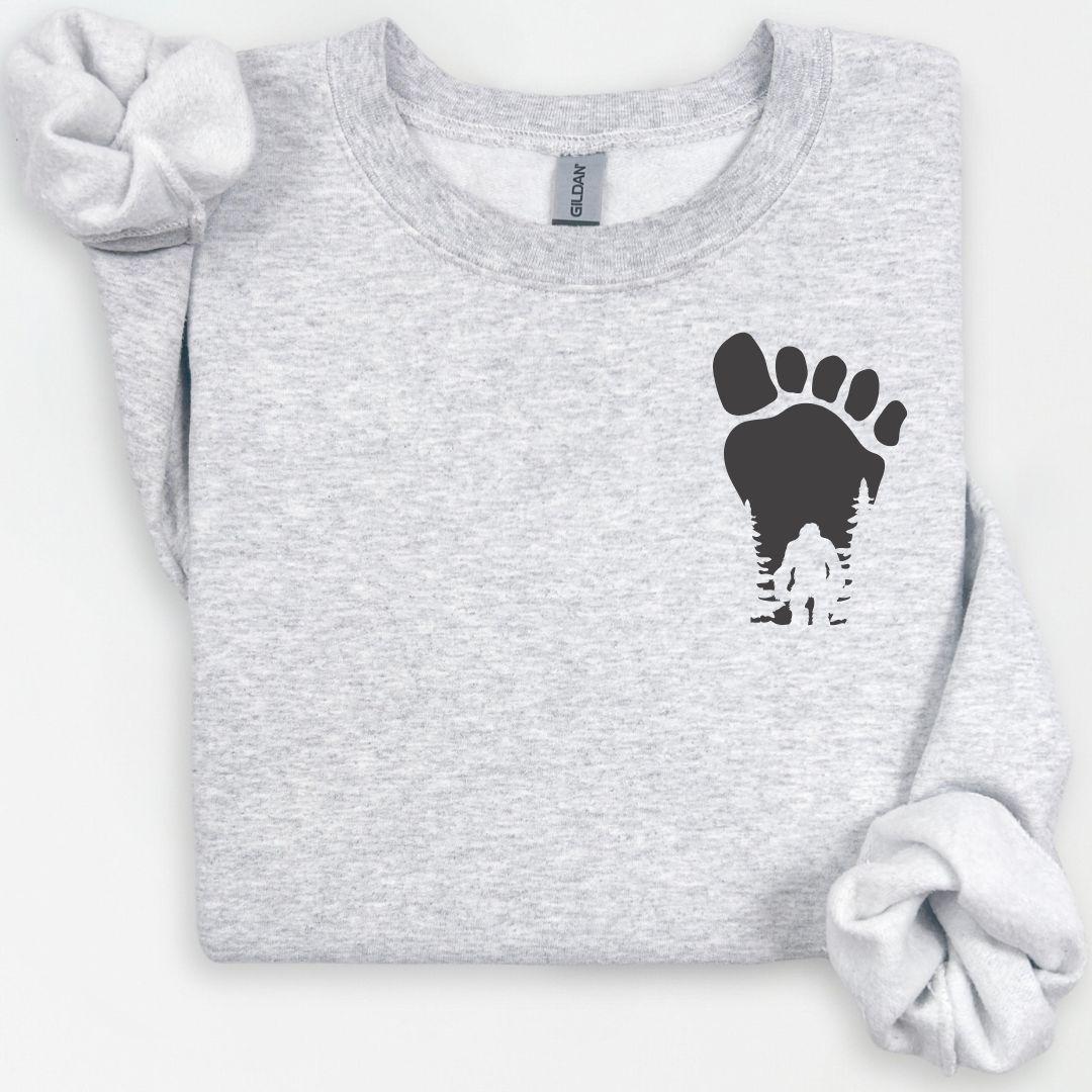 Bigfoot Sweatshirt, Bigfoot Footprint, Sasquatch Shirt, Cryptozoology Cryptid Sweatshirt, Bigfoot Lover Gift, Protect our Forests, Unisex