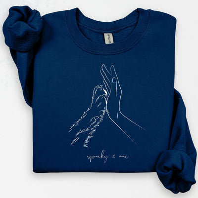 Personalized Human Hand and Paw Shirt, Dog Paw Animal Lover Shirt, Gift For Dog Lover, Pet Loss Gift, Custom Dog Shirt, Dog Lover Shirt