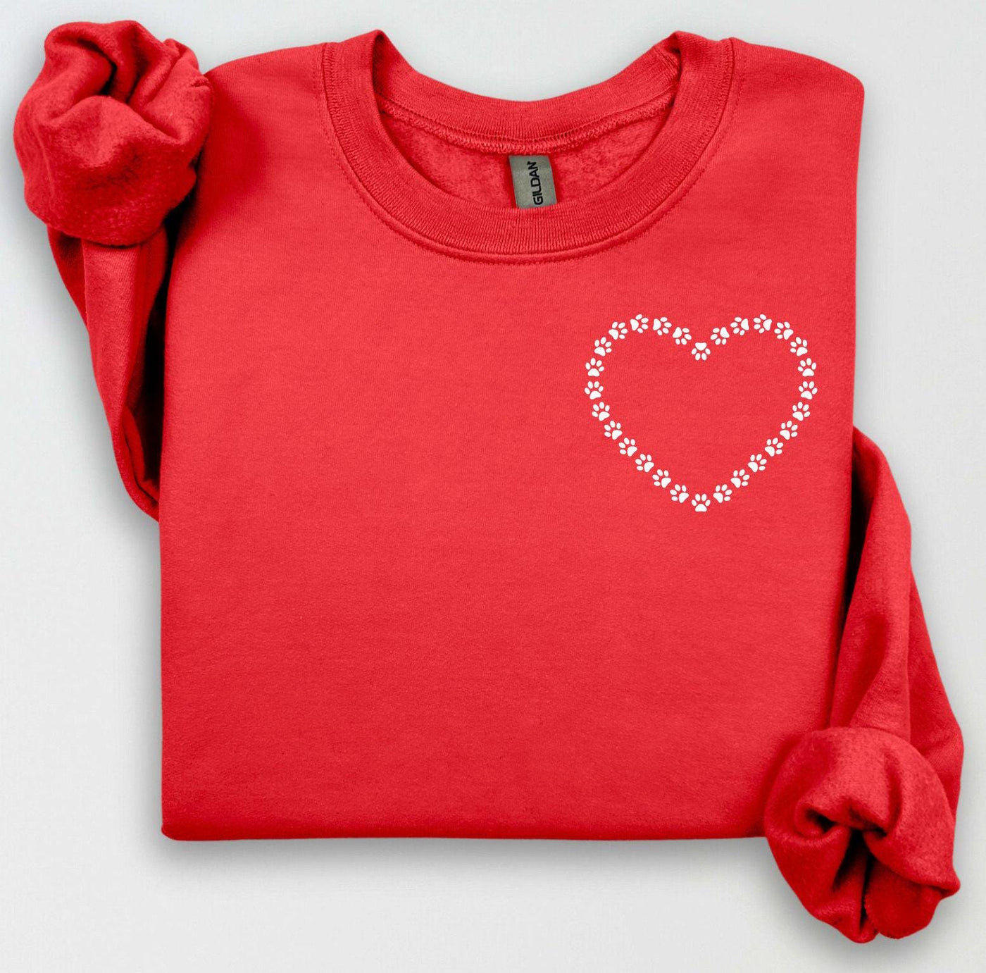 Cat Paw Heart Crewneck, Cat Lover Shirt, Cat Mom Valentine Shirt, Cat Shirt Valentine Crewneck, Valentine Shirt, Gift for Cat Lover, Cat Mom