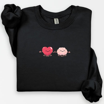 Heart & Brain Sweatshirt, Cute Sweatshirt, Thinking With My Heart, Gift for Her, Mental Health Crewneck, Emotional Intelligence, Social Work