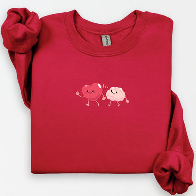 Heart & Brain Sweatshirt, Cute Sweatshirt, Thinking With My Heart, Gift for Her, Mental Health Crewneck, Emotional Intelligence, Social Work