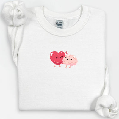 Heart & Brain Sweatshirt, Cute Sweatshirt, Thinking With My Heart, Gift for Her, Mental Health Crewneck, Emotional Intelligence, Social Work