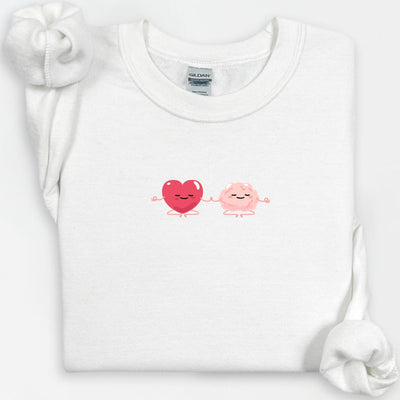 Heart & Brain Sweatshirt, Cute Sweatshirt, Thinking With My Heart, Gift for Her, Mental Health Crewneck, Emotional Intelligence, Social Work