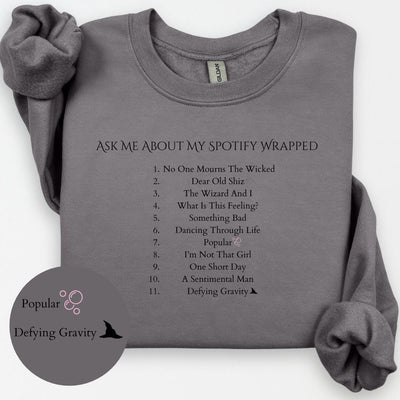 Wicked Soundtrack Crewneck, Wicked Sweatshirt, 2024 Wrapped, Gift for Her, Glinda Elphaba Wizard of Oz Crewneck, Wicked Movie Soundtrack