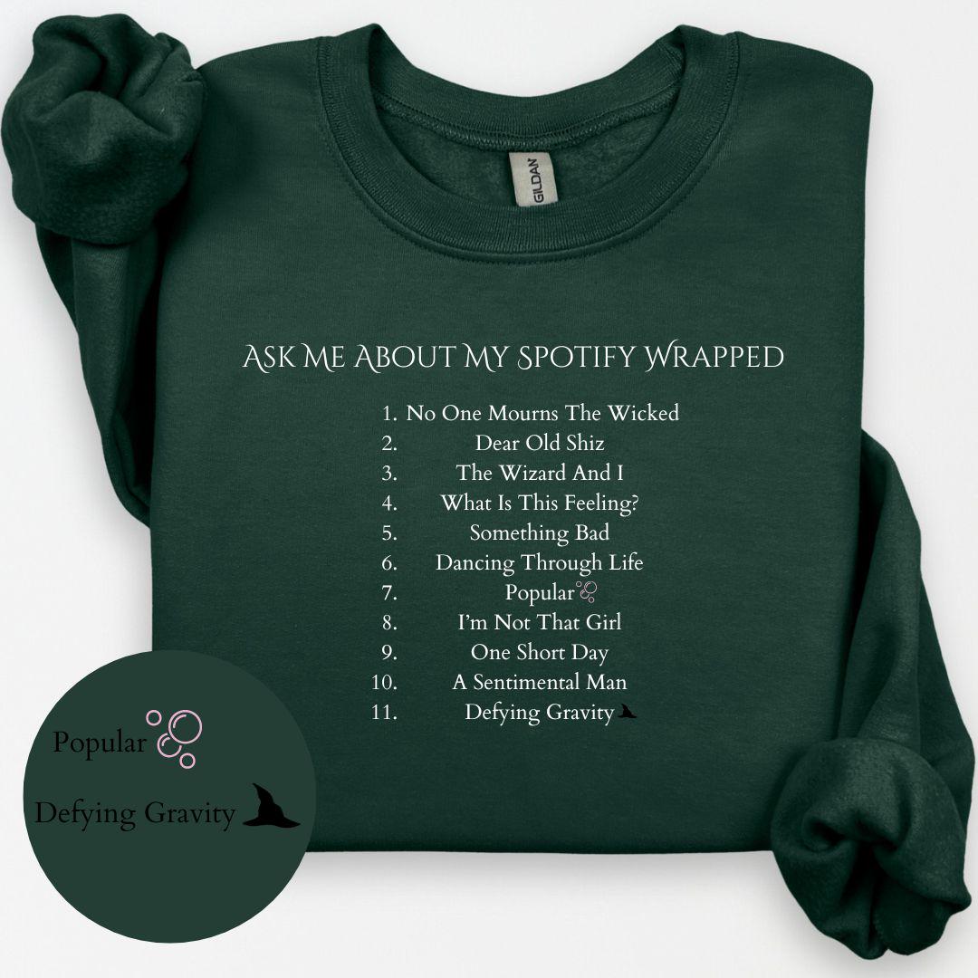 Wicked Soundtrack Crewneck, Wicked Sweatshirt, 2024 Wrapped, Gift for Her, Glinda Elphaba Wizard of Oz Crewneck, Wicked Movie Soundtrack
