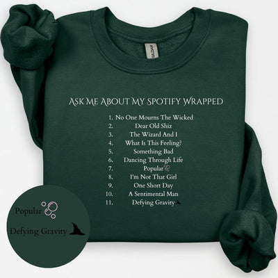Wicked Soundtrack Crewneck, Wicked Sweatshirt, 2024 Wrapped, Gift for Her, Glinda Elphaba Wizard of Oz Crewneck, Wicked Movie Soundtrack