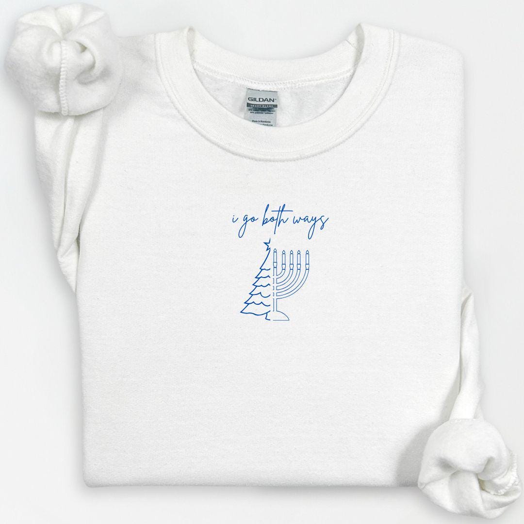 Christmas Hanukkah Crewneck, Christmas Lounge Crewneck, Holiday Sweater for Women, Merry Christmas Sweatshirt, Womens Hanukkah Sweatshirt