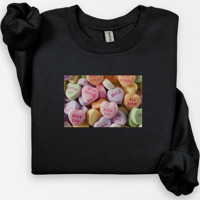 Conversation Hearts Sweatshirt, Cute Valentines Shirt, Be Mine Sweatshirt, Valentines Day, I Love You Shirt, Heart Candy Shirt, V-day Shirt