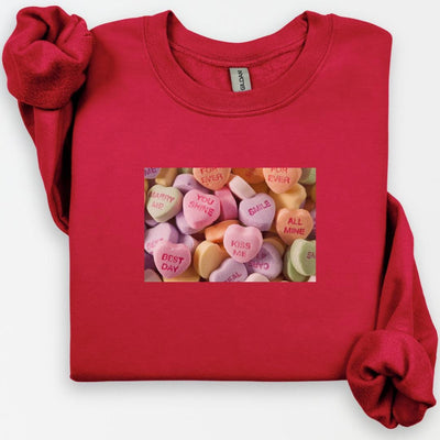 Conversation Hearts Sweatshirt, Cute Valentines Shirt, Be Mine Sweatshirt, Valentines Day, I Love You Shirt, Heart Candy Shirt, V-day Shirt