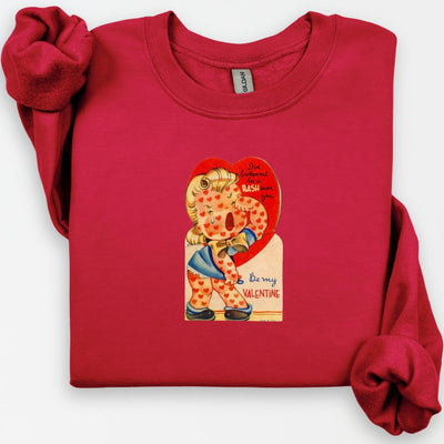 Vintage Valentines Day Sweatshirt, "I've Broken Out in a Rash" Retro Love, Funny Quote, Unique Gift Idea, Be Mine, Valentines Day Crewneck