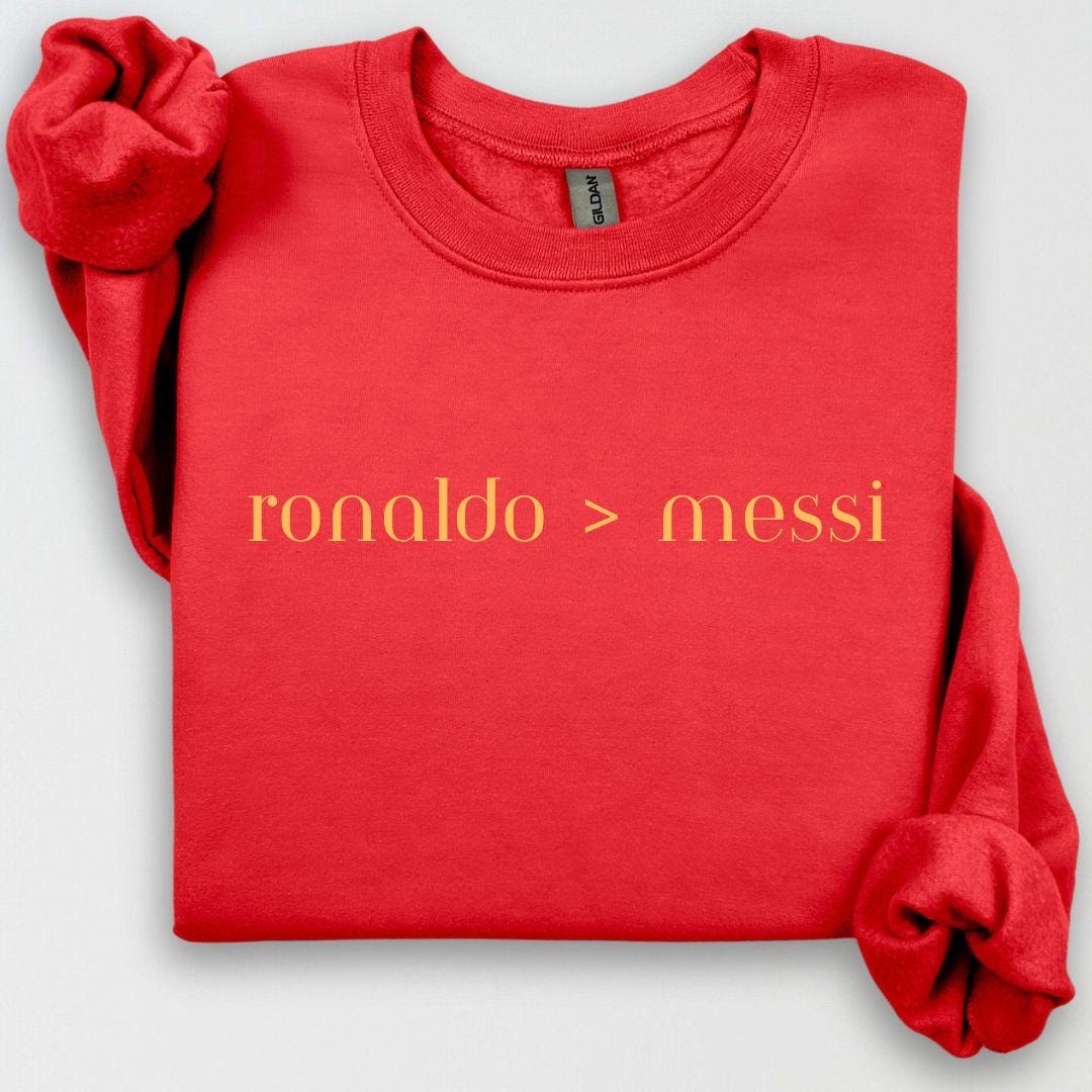 Ronaldo Messi Hoodie, Funny Soccer Hoodie, Ronaldo Portugal Shirt, Game Day, Soccer Fan, Cristiano Ronaldo CR7, Football Unisex Shirt
