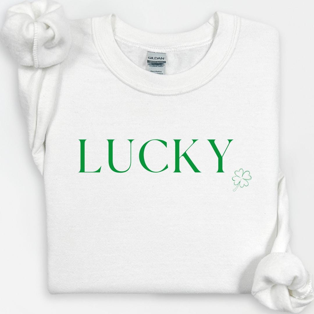 Lucky St. Patrick's Day Crewneck, Lucky Crewneck for Women, Shamrock Sweatshirt, Lucky Shamrock Sweatshirt, Irish Sweatshirt, St Pattys