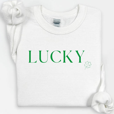 Lucky St. Patrick's Day Crewneck, Lucky Crewneck for Women, Shamrock Sweatshirt, Lucky Shamrock Sweatshirt, Irish Sweatshirt, St Pattys