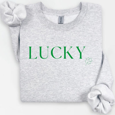Lucky St. Patrick's Day Crewneck, Lucky Crewneck for Women, Shamrock Sweatshirt, Lucky Shamrock Sweatshirt, Irish Sweatshirt, St Pattys