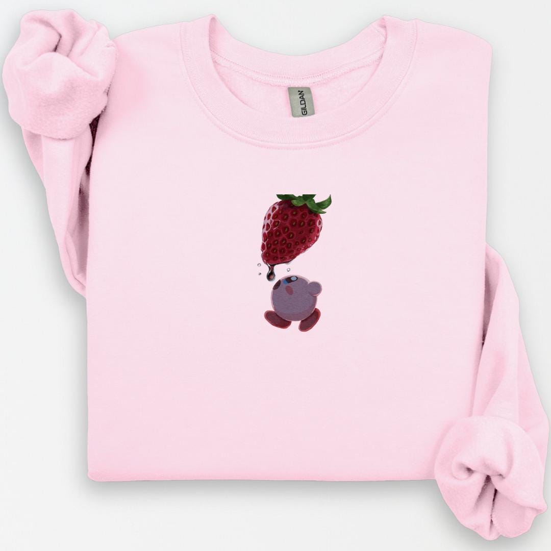 Kawaii Strawberry Sweatshirt, Anime Inspired, Retro Video Game Sweater, Cute Japanese Streetwear, Anime Gifts, Foodie Gift, Cute Crewneck