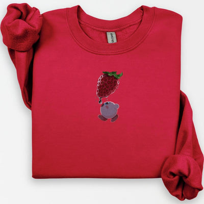 Kawaii Strawberry Sweatshirt, Anime Inspired, Retro Video Game Sweater, Cute Japanese Streetwear, Anime Gifts, Foodie Gift, Cute Crewneck