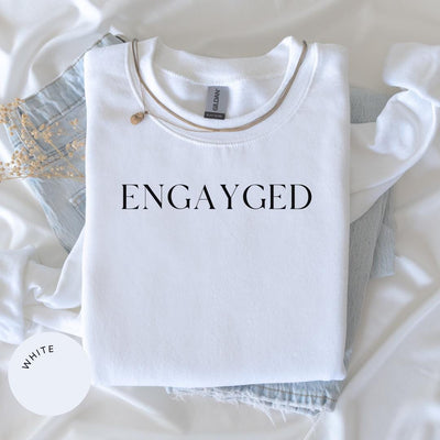 Engayged Crewneck, Newly Engaged, LGBTQ+, Fiance, Gift for Partner, Her & Hers, His and His, Gay Engagement Party, Bridal Shower, Future Mrs