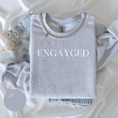 Engayged Crewneck, Newly Engaged, LGBTQ+, Fiance, Gift for Partner, Her & Hers, His and His, Gay Engagement Party, Bridal Shower, Future Mrs