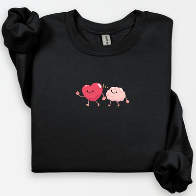 Heart & Brain Sweatshirt, Cute Sweatshirt, Thinking With My Heart, Gift for Her, Mental Health Crewneck, Emotional Intelligence, Social Work