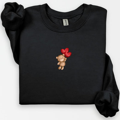 Teddy Bear Heart Balloon Crewneck, Valentines Day Shirt, Gift for Her, Galentines Day, Teddy Bear Shirt, Cute & Cozy Crewneck, Vday Gift