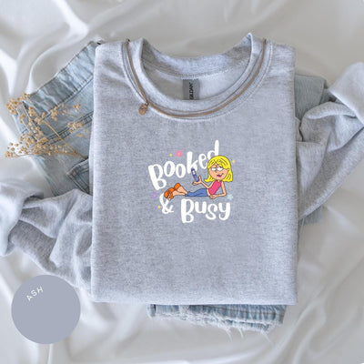 Booked and Busy Crewneck, Lizzie McGuire Sweatshirt, Vintage Y2K Shirt, 90s Nostalgia Gift, Womens Retro Graphic Tee, Gift for Her, TV Merch