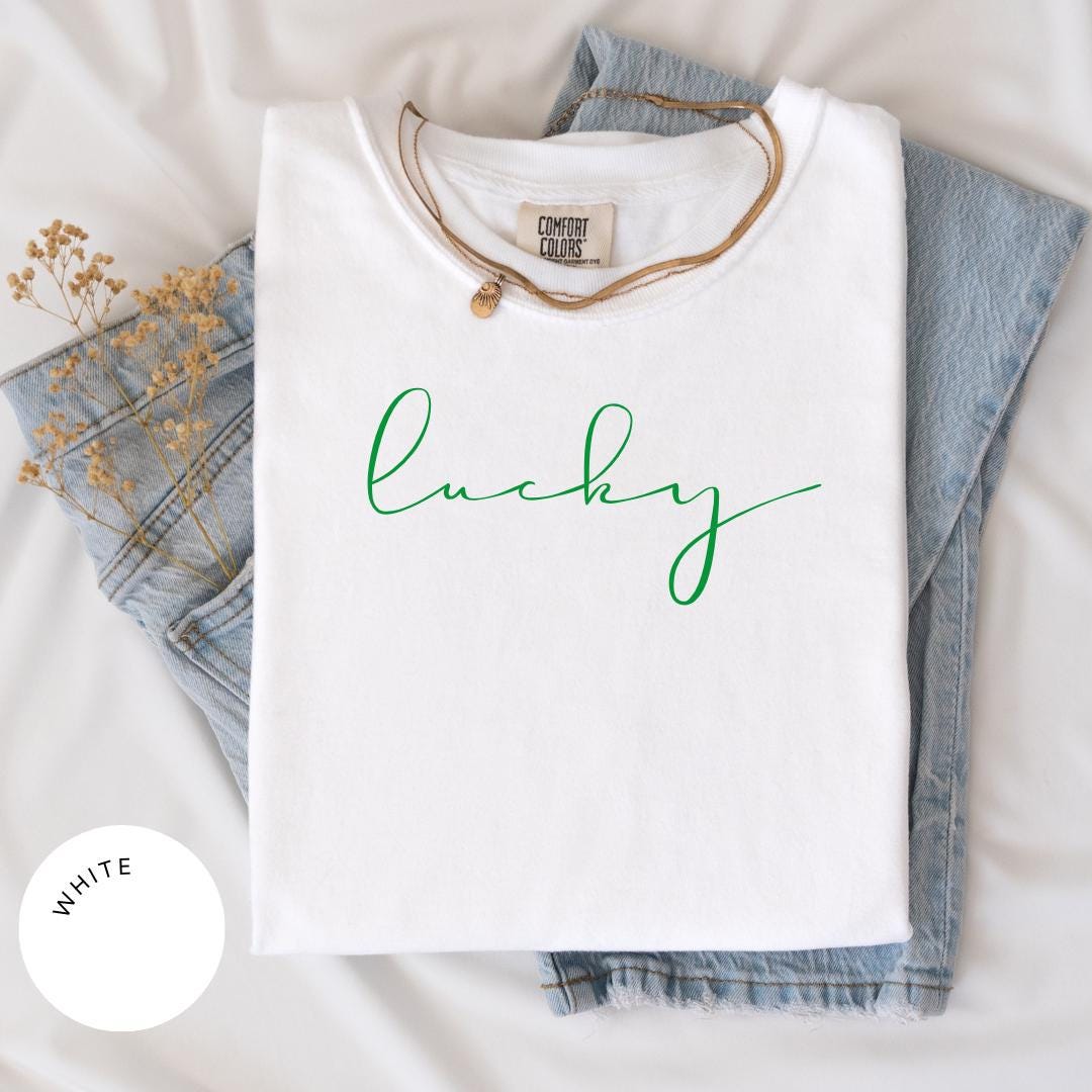 Lucky Comfort Colors® Shirt, St. Patricks Day Shirt, Lucky Charm Shirt for Women, Shamrock Sweatshirt, Irish Sweatshirt, St Pattys Day