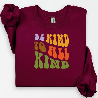 Be Kind to All Kind Crewneck, Groovy Shirt, Choose Kindness, Teacher Shirt for Work, Retro Tee, Human Rights Shirt, Anti-Hate Shirt, LGBTQ