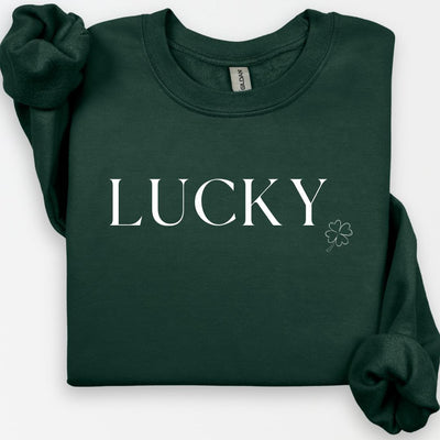 Lucky St. Patrick's Day Crewneck, Lucky Crewneck for Women, Shamrock Sweatshirt, Lucky Shamrock Sweatshirt, Irish Sweatshirt, St Pattys