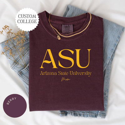 CUSTOM COLLEGE Comfort Colors® Shirt, College Alumni Hoodie, College University High School Crewneck, Graduation Gift Friend, Sorority Shirt