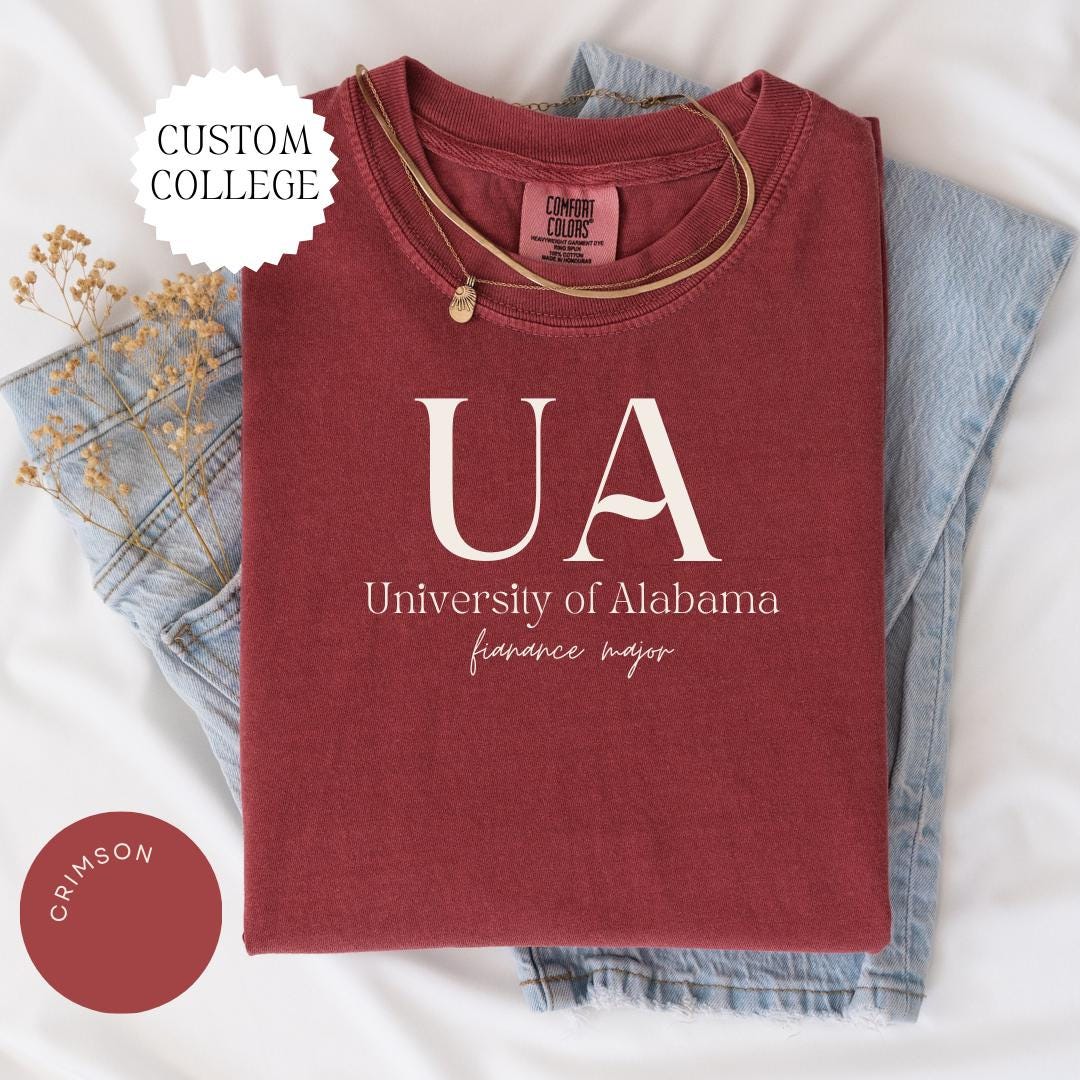 CUSTOM COLLEGE Comfort Colors® Shirt, College Alumni Hoodie, College University High School Crewneck, Graduation Gift Friend, Sorority Shirt