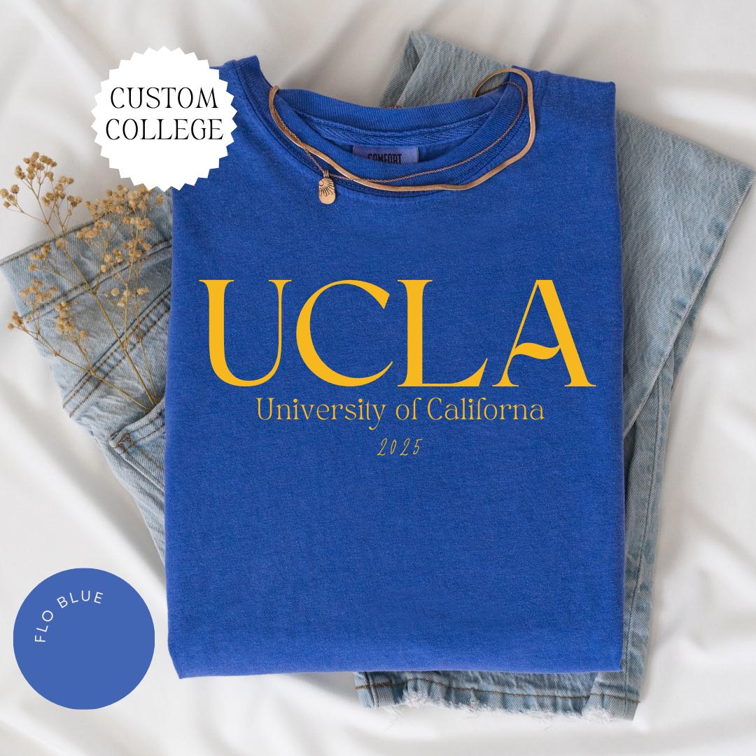 CUSTOM COLLEGE Comfort Colors® Shirt, College Alumni Hoodie, College University High School Crewneck, Graduation Gift Friend, Sorority Shirt
