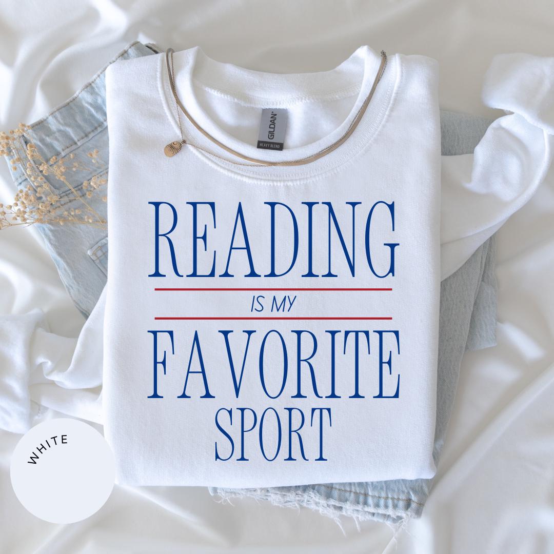 Reading is My Favorite Sport Crewneck, Bookish Sweater, Vintage Reading Sweatshirt, Funny Book Lover, Booktok Gift, Bookworm Reader Gift