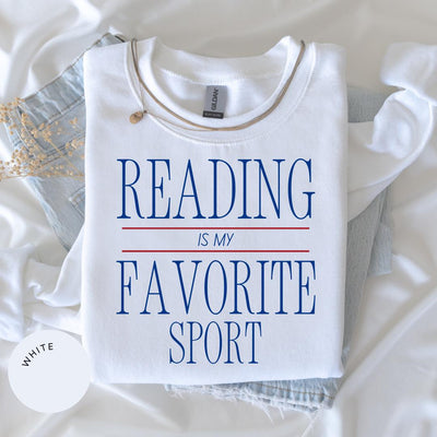 Reading is My Favorite Sport Crewneck, Bookish Sweater, Vintage Reading Sweatshirt, Funny Book Lover, Booktok Gift, Bookworm Reader Gift