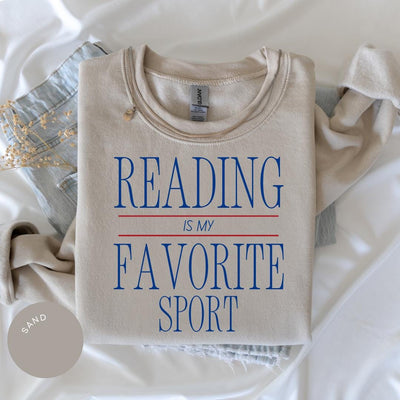 Reading is My Favorite Sport Crewneck, Bookish Sweater, Vintage Reading Sweatshirt, Funny Book Lover, Booktok Gift, Bookworm Reader Gift