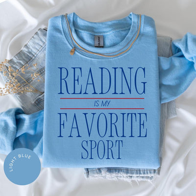 Reading is My Favorite Sport Crewneck, Bookish Sweater, Vintage Reading Sweatshirt, Funny Book Lover, Booktok Gift, Bookworm Reader Gift
