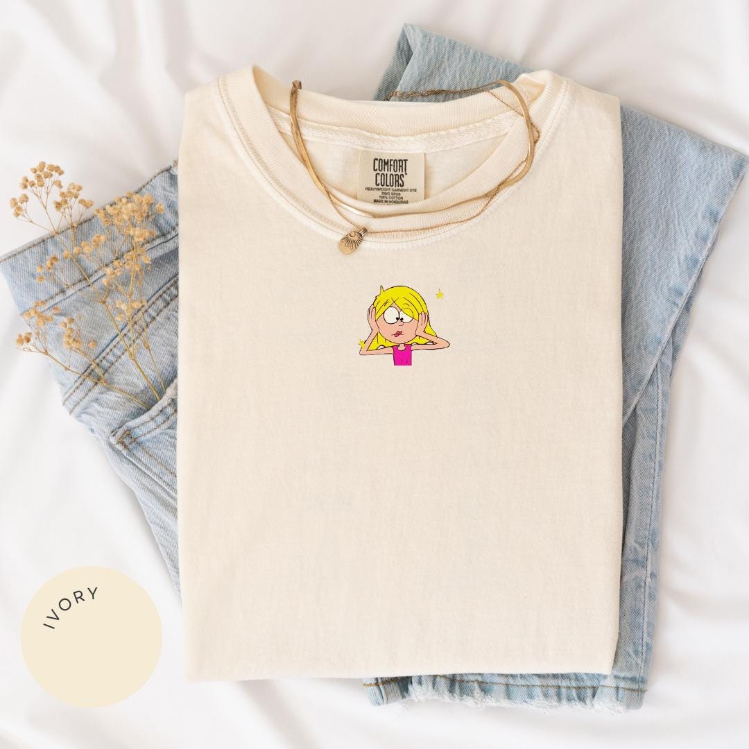 Lizzie Cartoon Comfort Colors® Shirt, Lizzie McGuire Tee, Vintage Y2K Shirt, 90s Nostalgia Gift, Gift for Her, Womens Graphic Tee, TV Tee