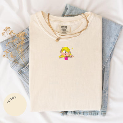 Lizzie Cartoon Comfort Colors® Shirt, Lizzie McGuire Tee, Vintage Y2K Shirt, 90s Nostalgia Gift, Gift for Her, Womens Graphic Tee, TV Tee