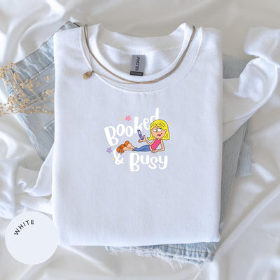 Booked and Busy Crewneck, Lizzie McGuire Sweatshirt, Vintage Y2K Shirt, 90s Nostalgia Gift, Womens Retro Graphic Tee, Gift for Her, TV Merch