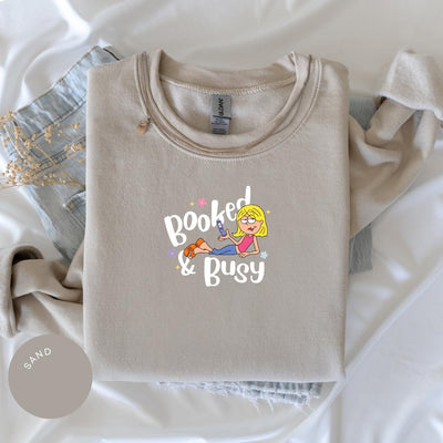 Booked and Busy Crewneck, Lizzie McGuire Sweatshirt, Vintage Y2K Shirt, 90s Nostalgia Gift, Womens Retro Graphic Tee, Gift for Her, TV Merch