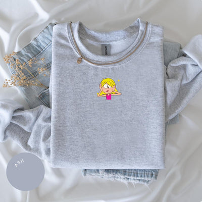 Lizzie Cartoon Crewneck, Lizzie McGuire Crewneck, Vintage Y2K Shirt, 90s Nostalgia Gift, Gift for Her, Womens Graphic Tee, TV Cartoon Tee