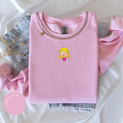 Lizzie Cartoon Crewneck, Lizzie McGuire Crewneck, Vintage Y2K Shirt, 90s Nostalgia Gift, Gift for Her, Womens Graphic Tee, TV Cartoon Tee