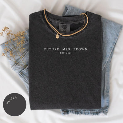 CUSTOM Future Mrs Comfort Color® Shirt, In My Engaged Era, Future Mrs. T-Shirt, Fiance Shirt, Engagement Gift, Bridal Shower Gift, Engaged